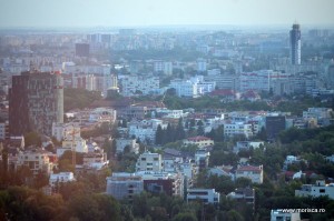 Panorama Bucuresti din cladirea Sky Tower 