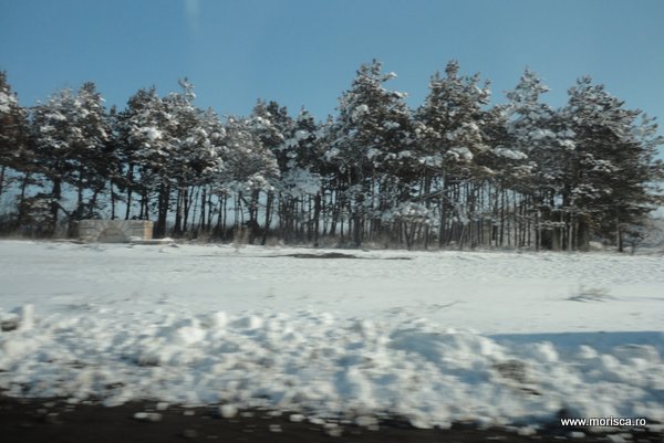 Zapada pe drum iarna in Bulgaria